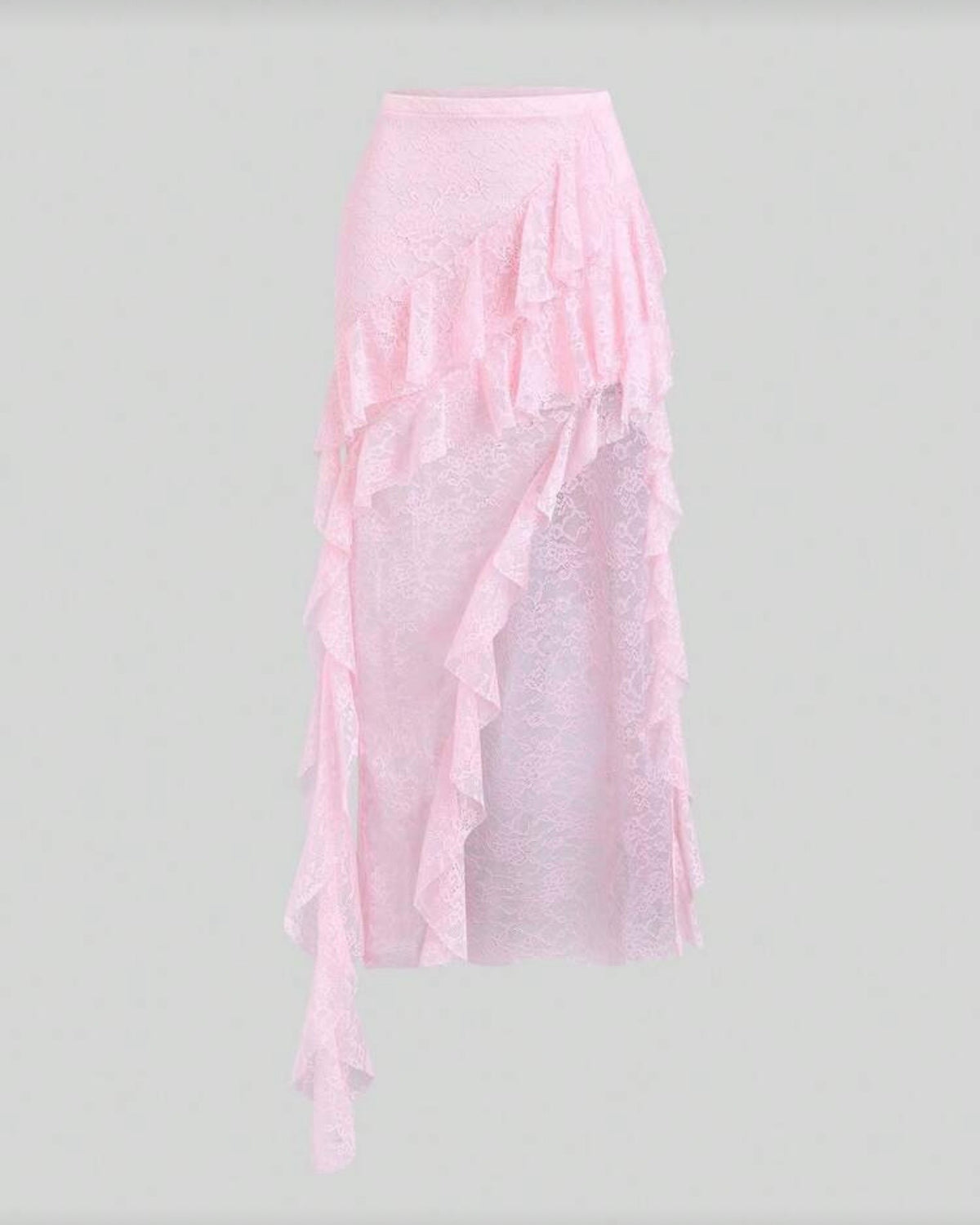 Falda de encaje rosa