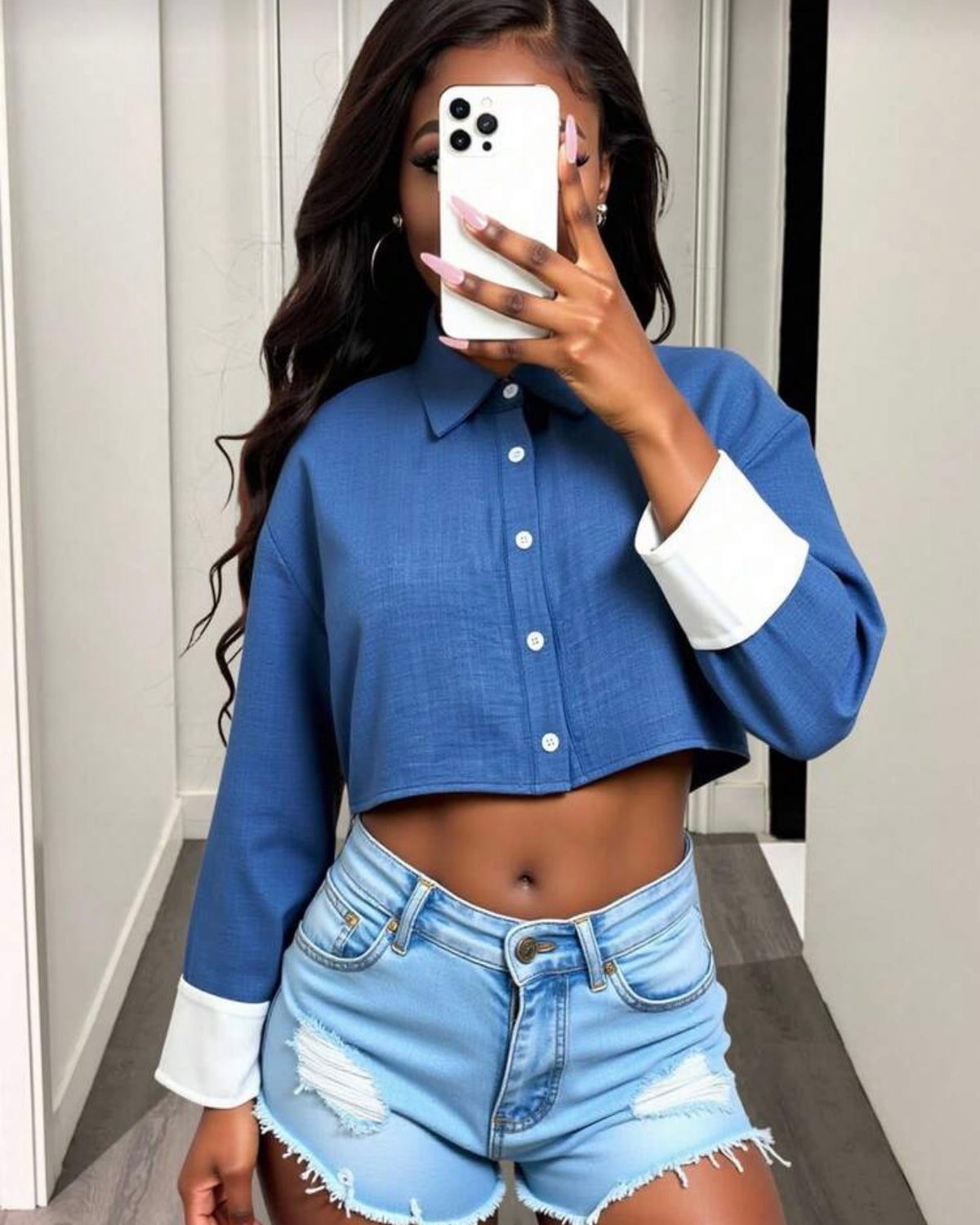 Camisa manga larga corta