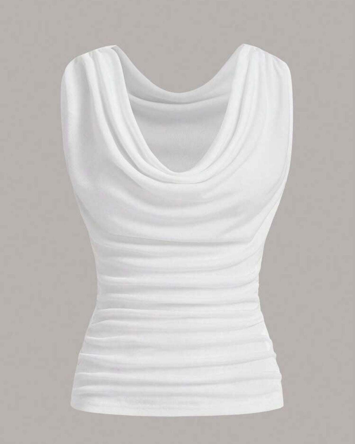 Blusa blanca escote drapeado