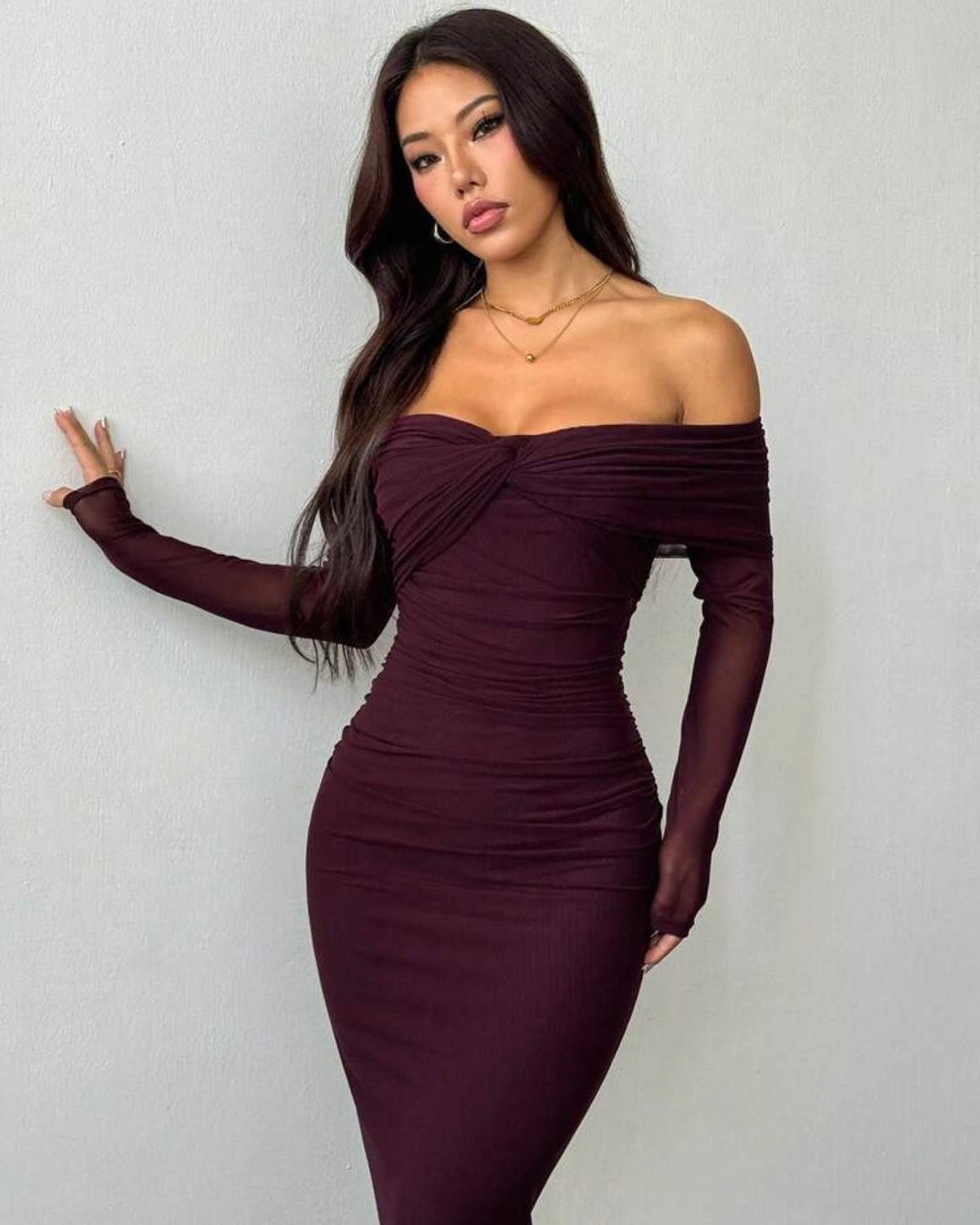Vestido straple violeta