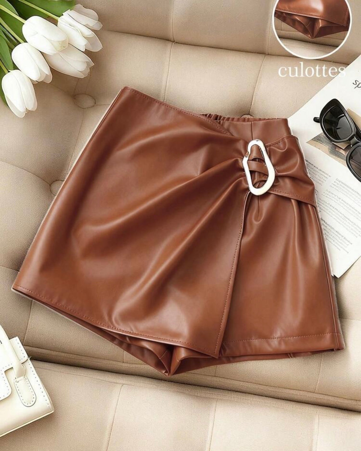 Short enagua de cuerina