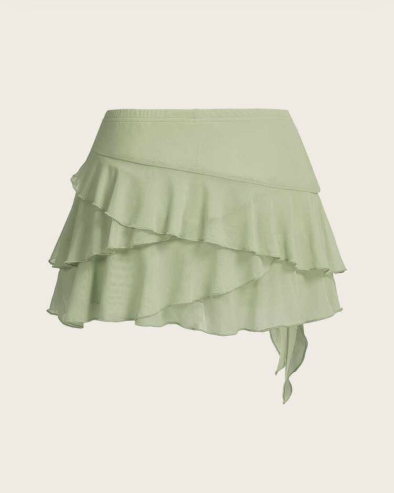 Falda verde de vuelos