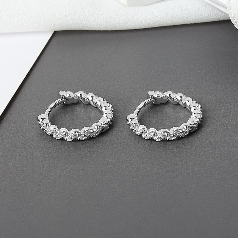 Par de aretes chapado cobre circon oro