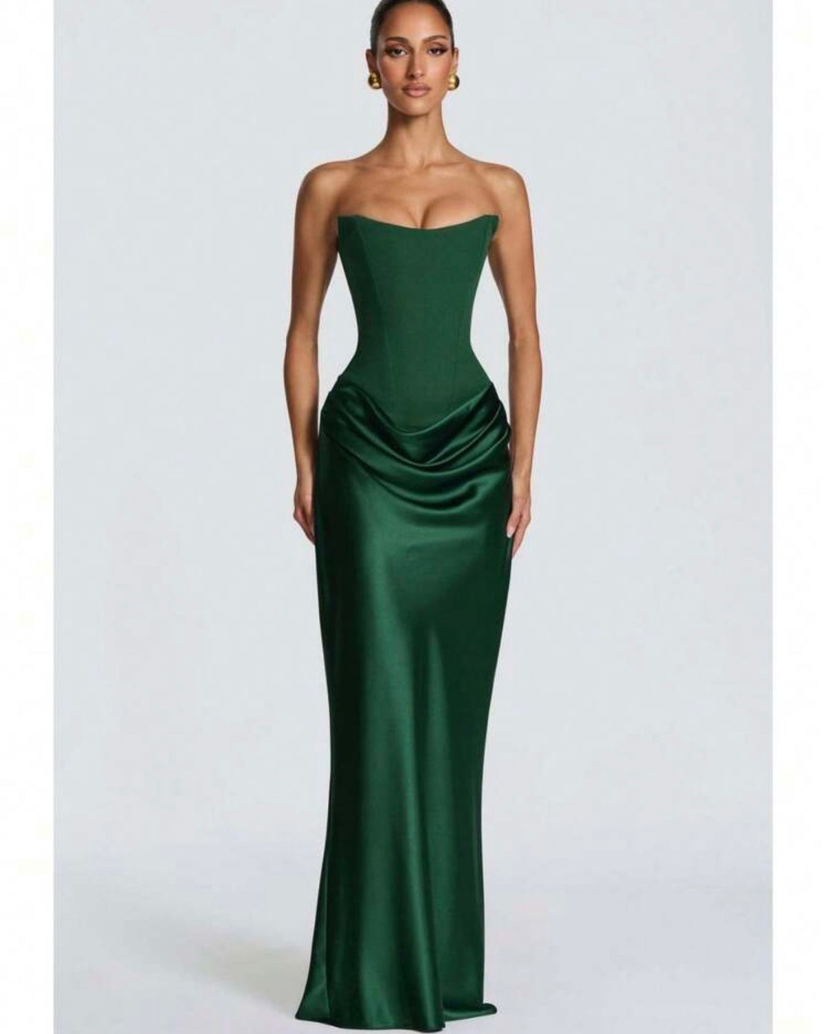 Vestido verde satin