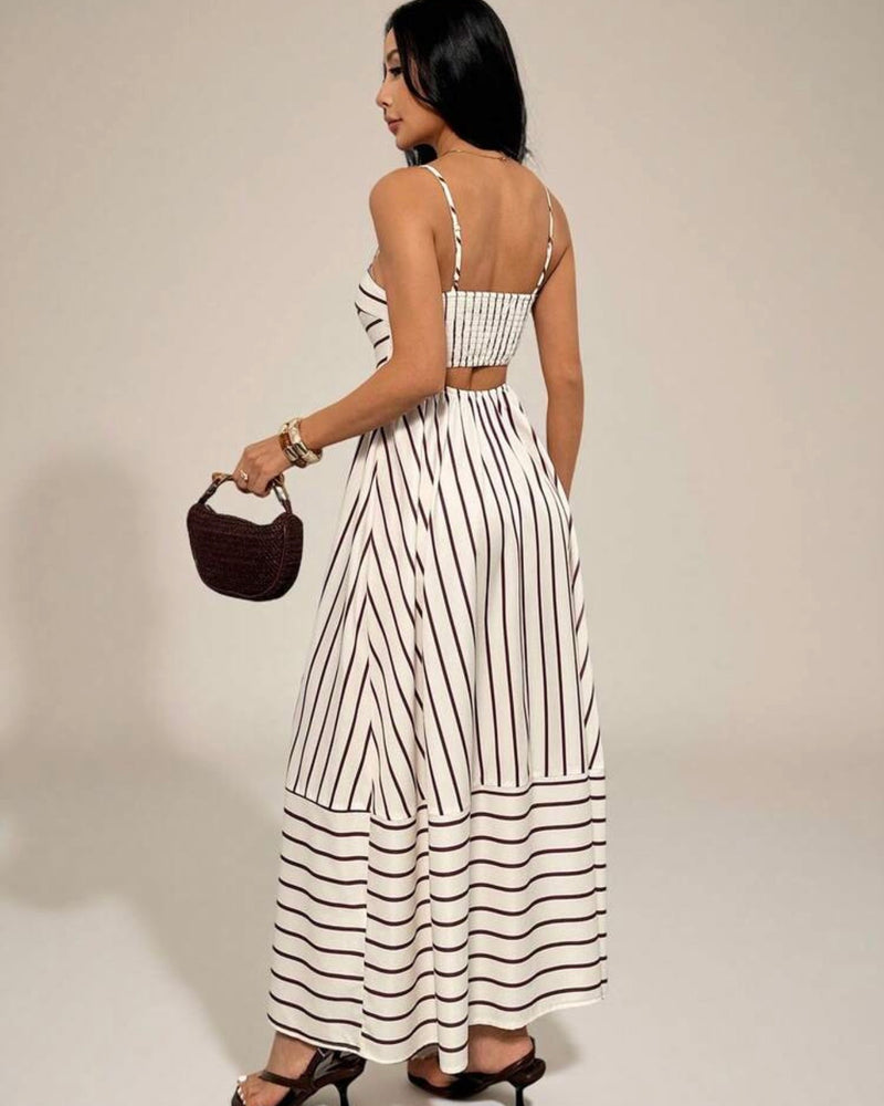 Vestido albaricoque con líneas