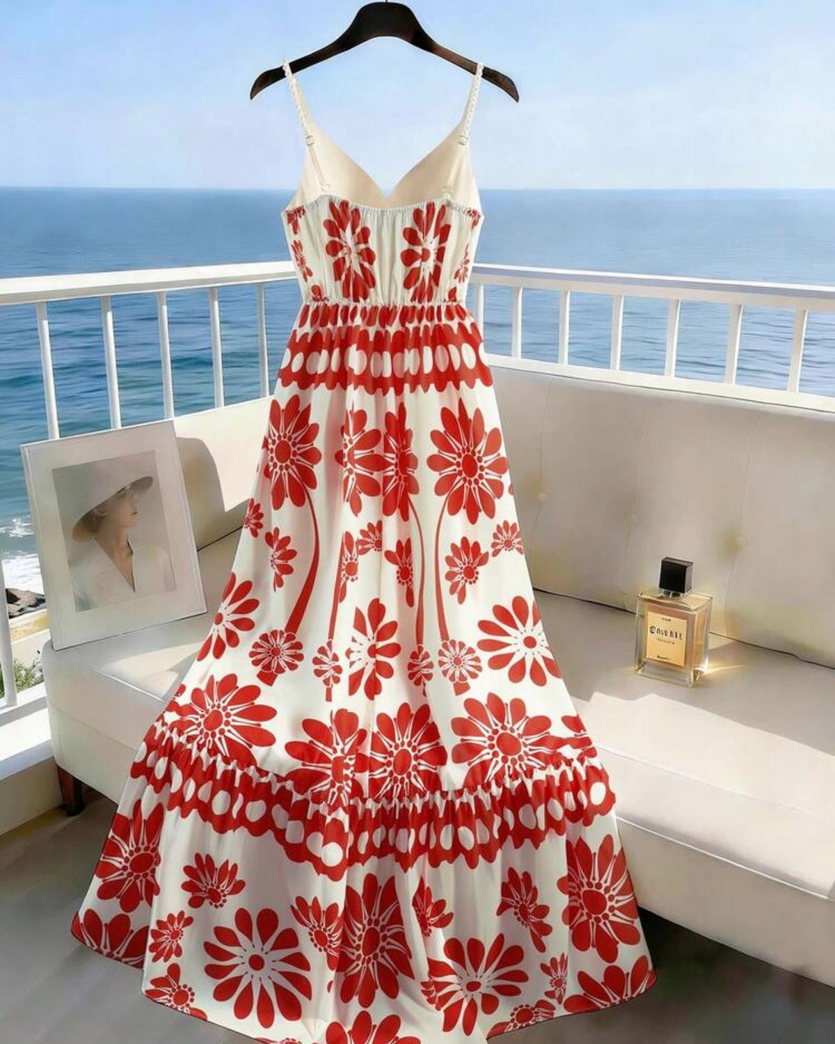 Vestido flores rojas