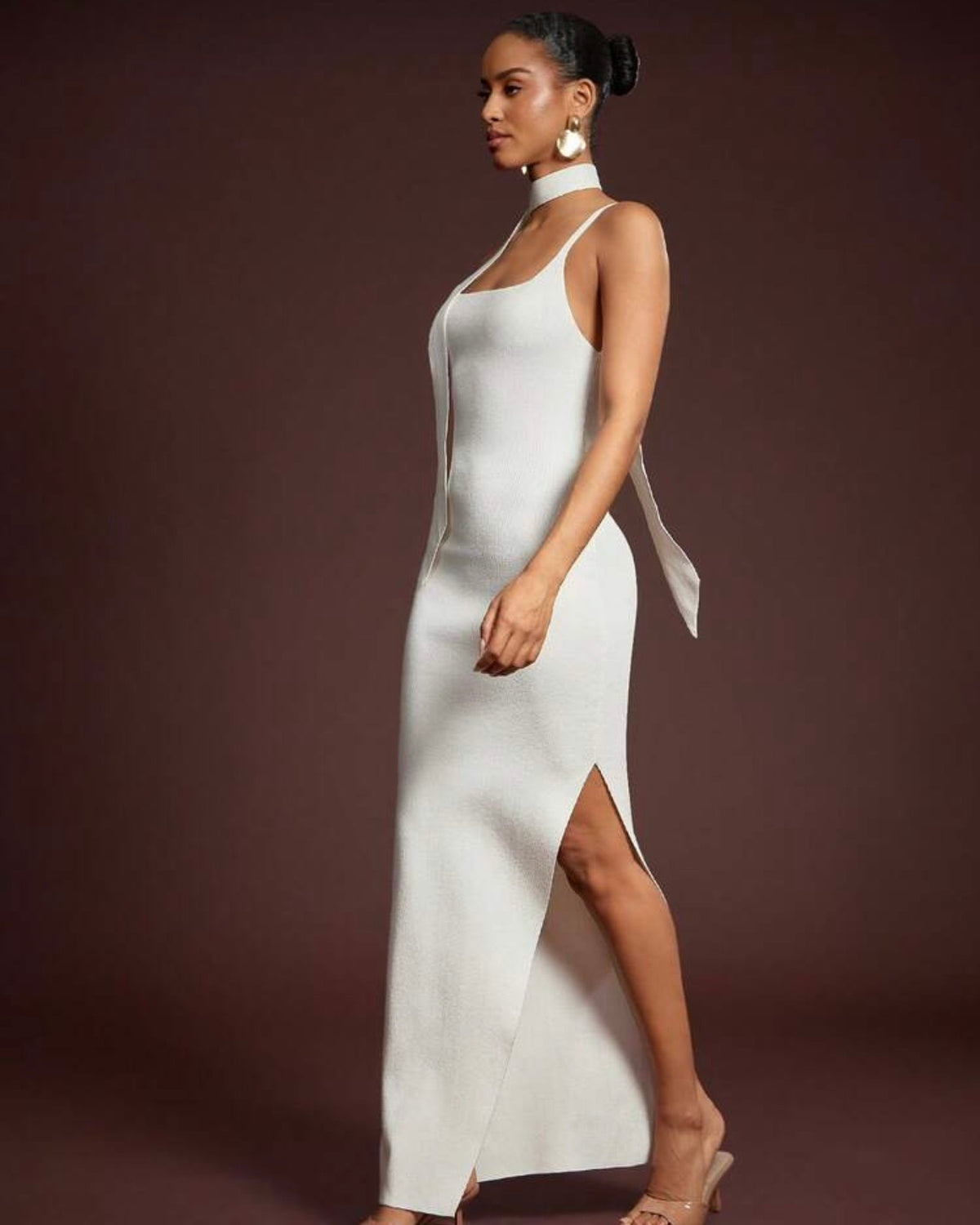 Vestido blanco liso