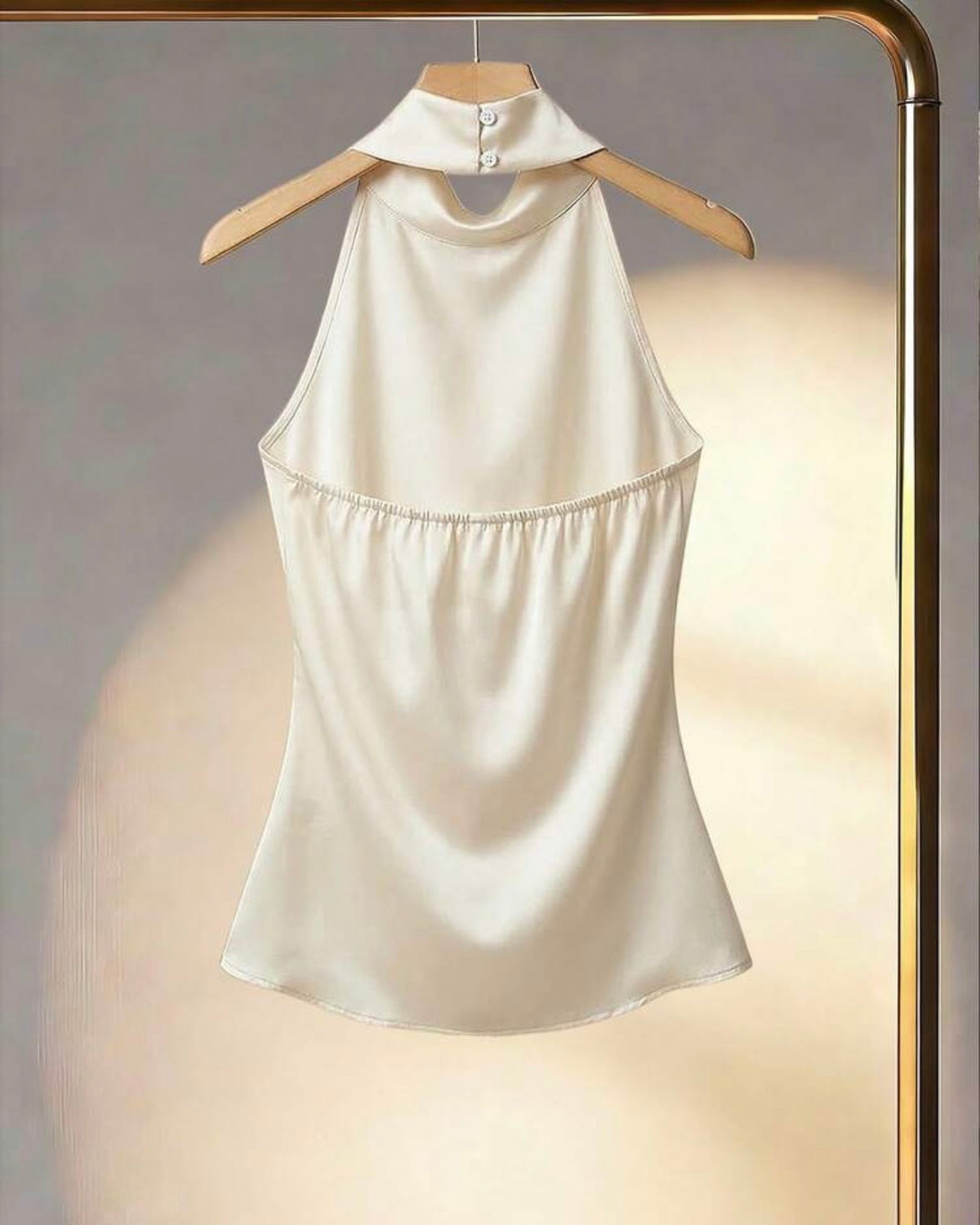 Blusa satinada albaricoque