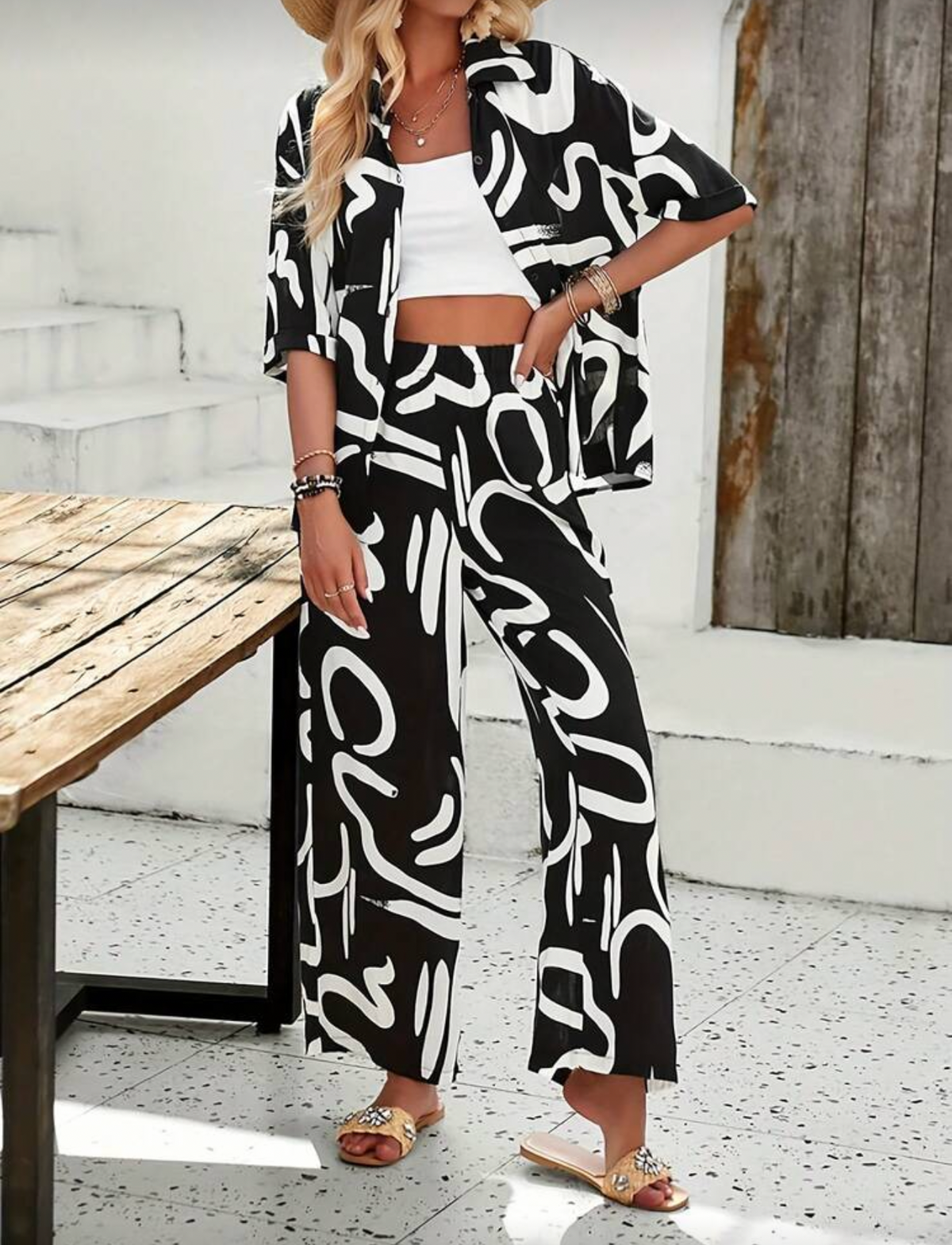 Conjunto camisa+palazo