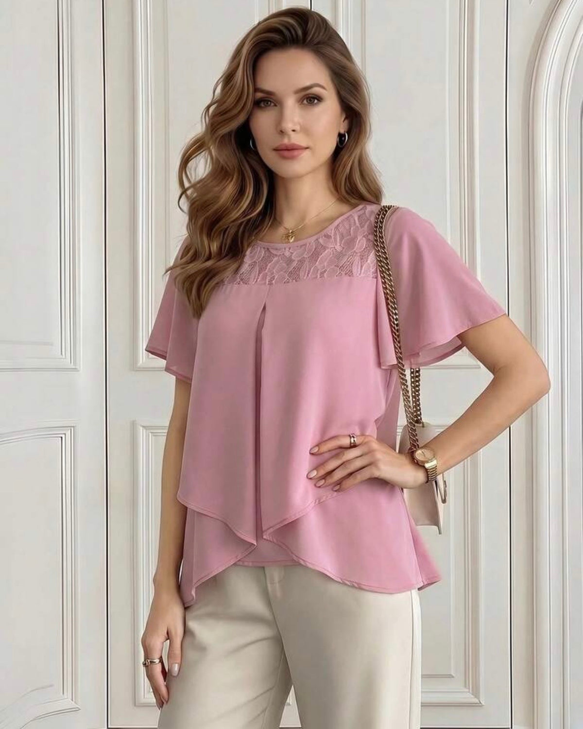Blusa rosa elegante