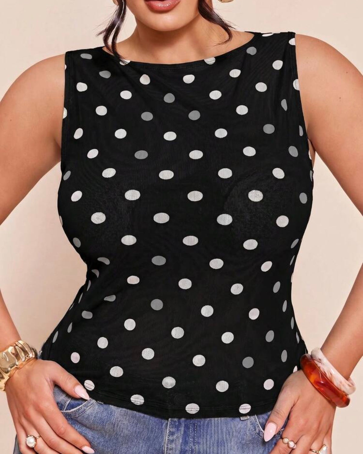 Blusa de puntos curvy