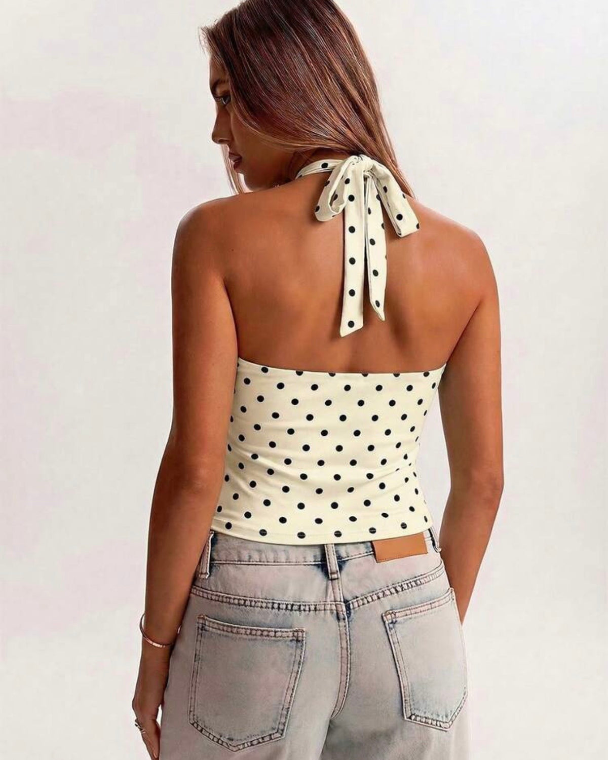 Blusa beige de puntos