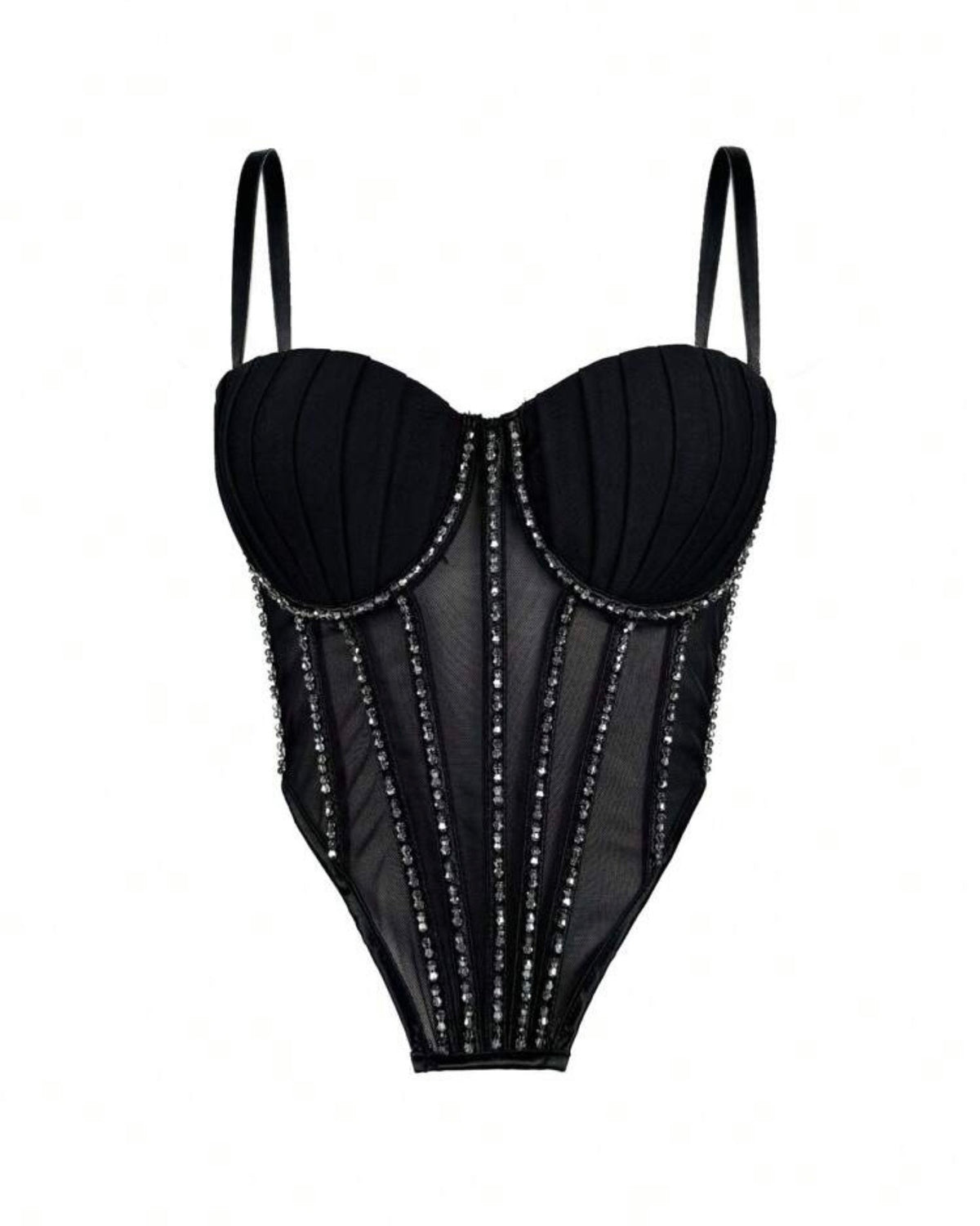 Corset negro con lentejuelas