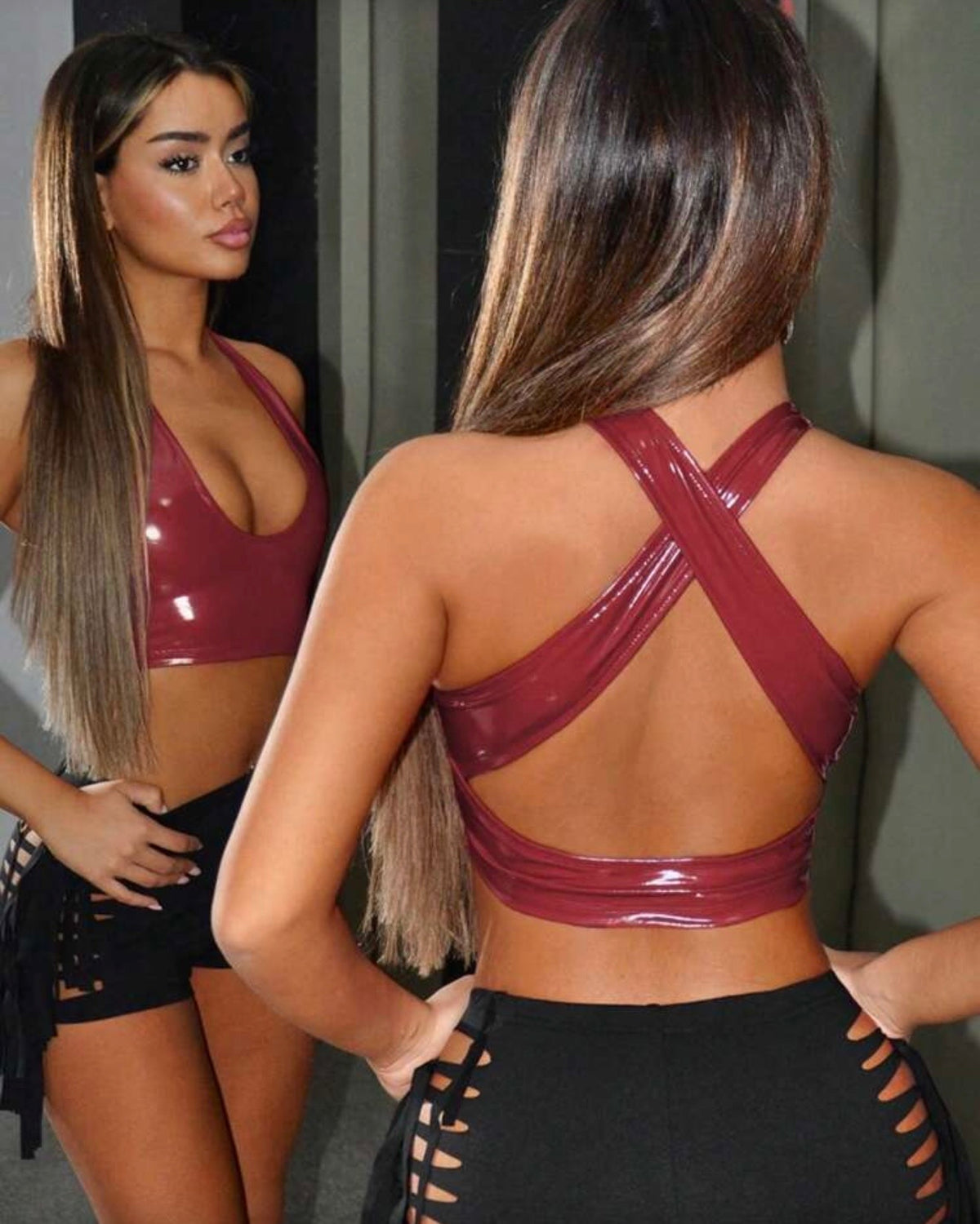 Top cuero sintético
