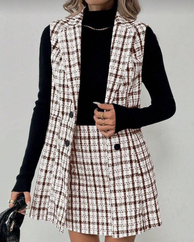 Conjunto de blazer sin mangas