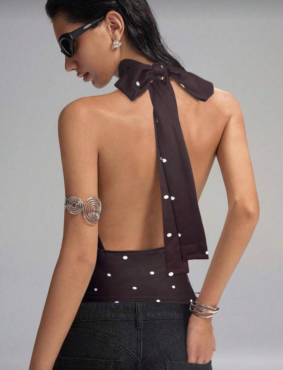 Blusa halter de puntos