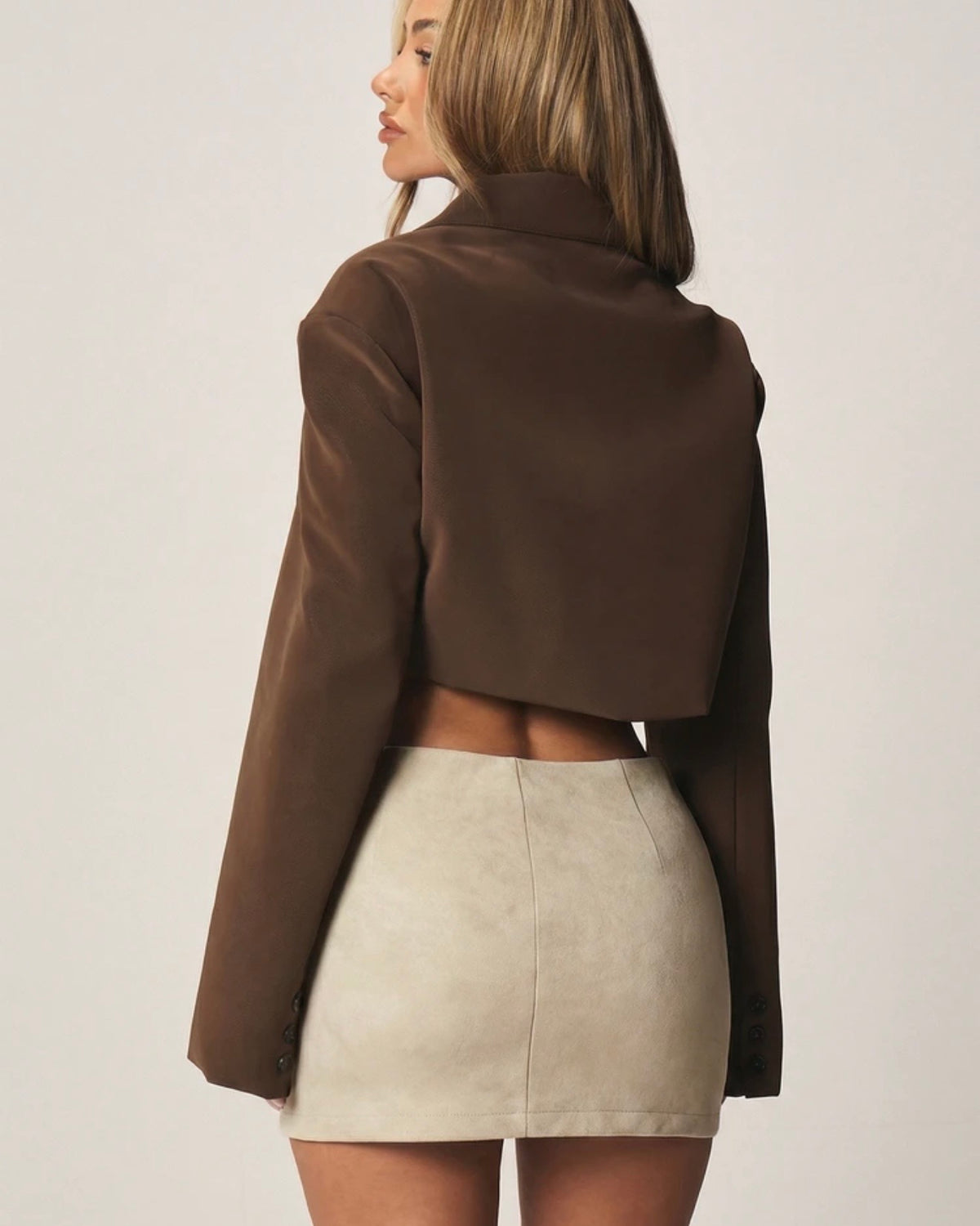 Mini falda beige