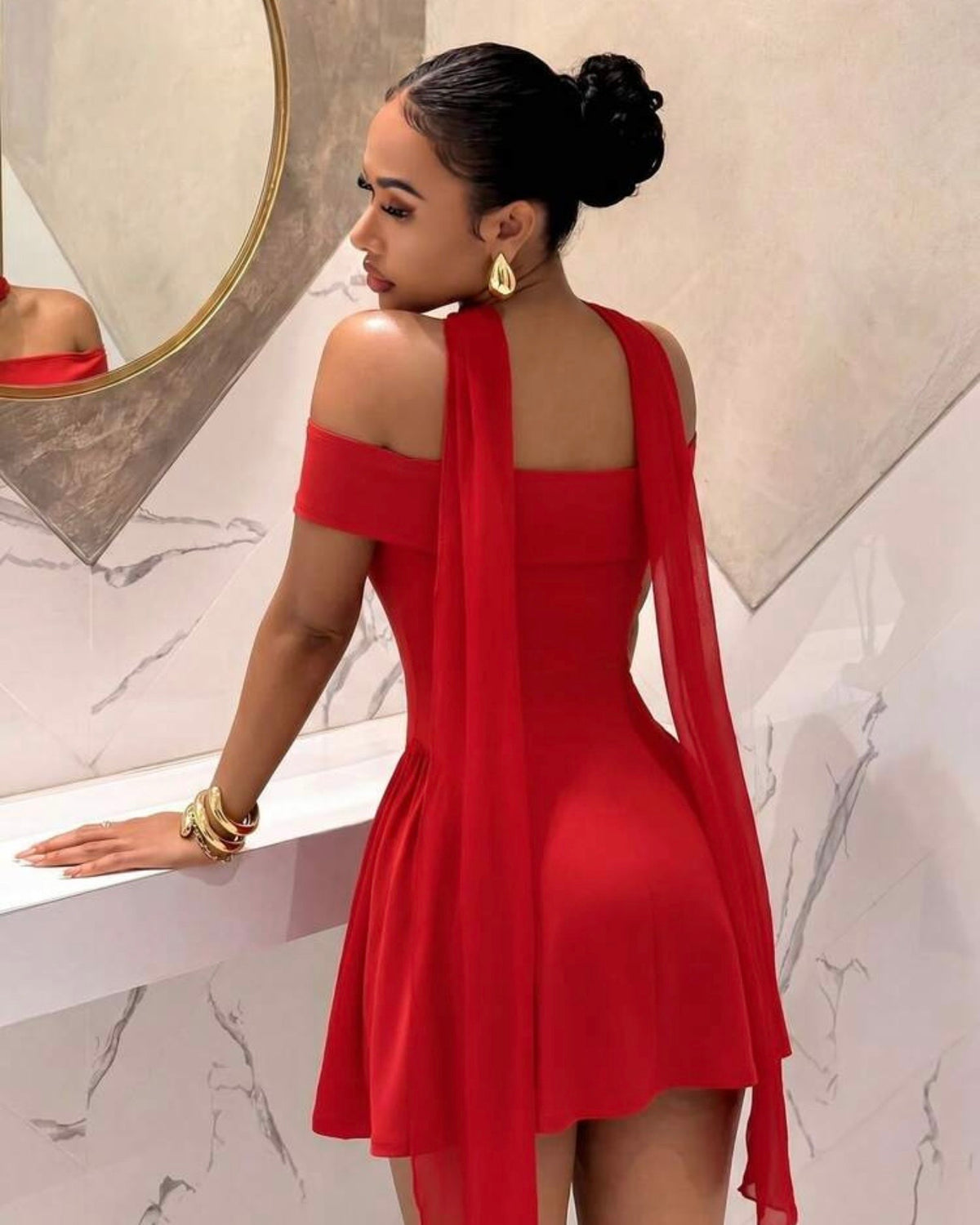 Vestido straple rojo
