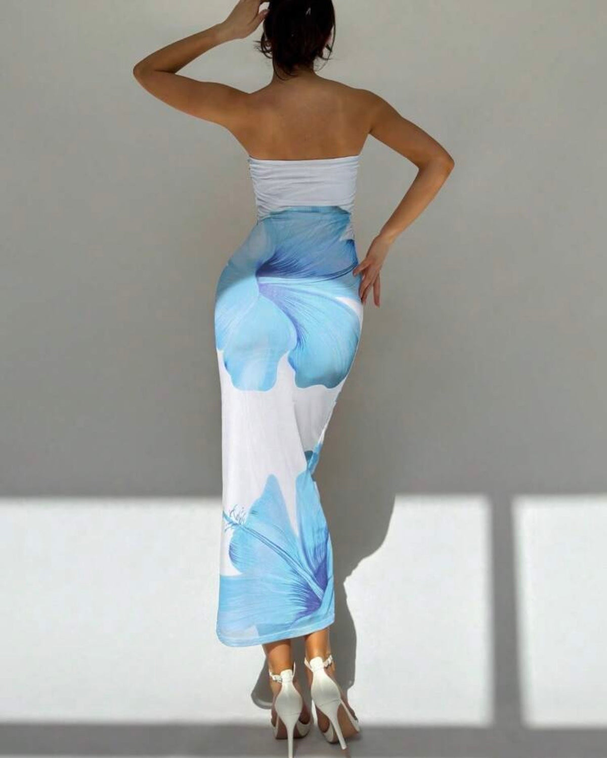 Vestido flores celeste