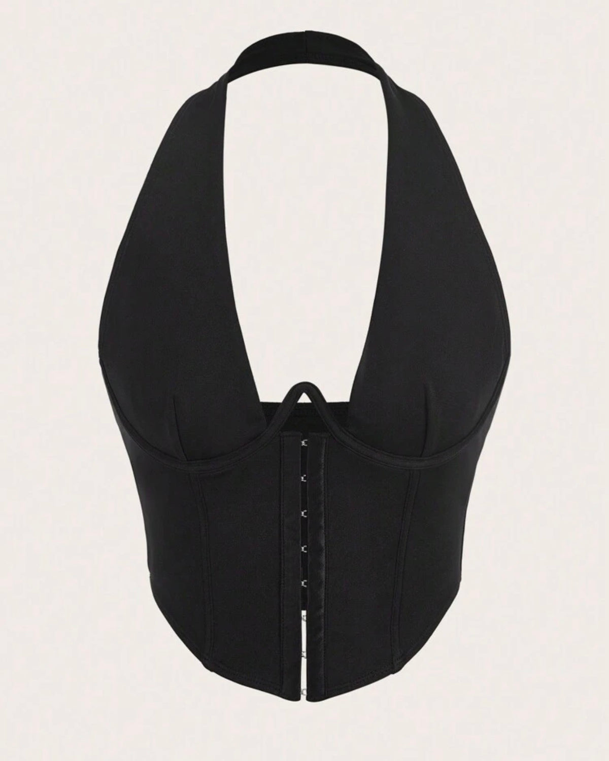 Top negro cuello V