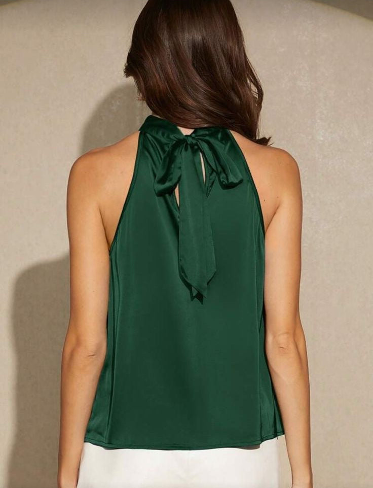 Blusa satin verde