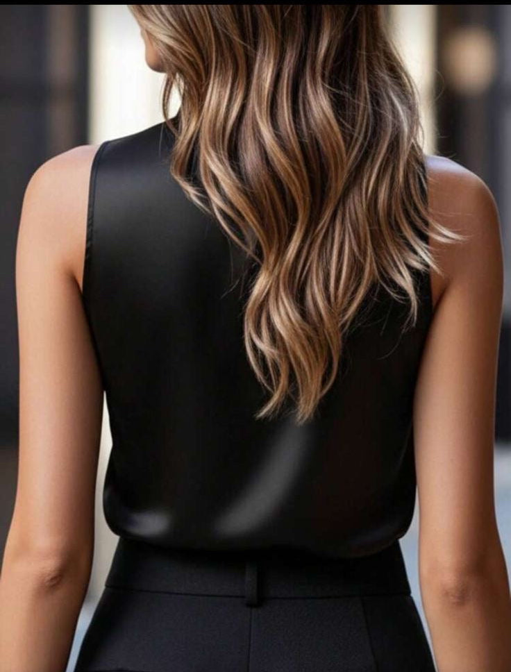 Blusa satin cuello tortuga