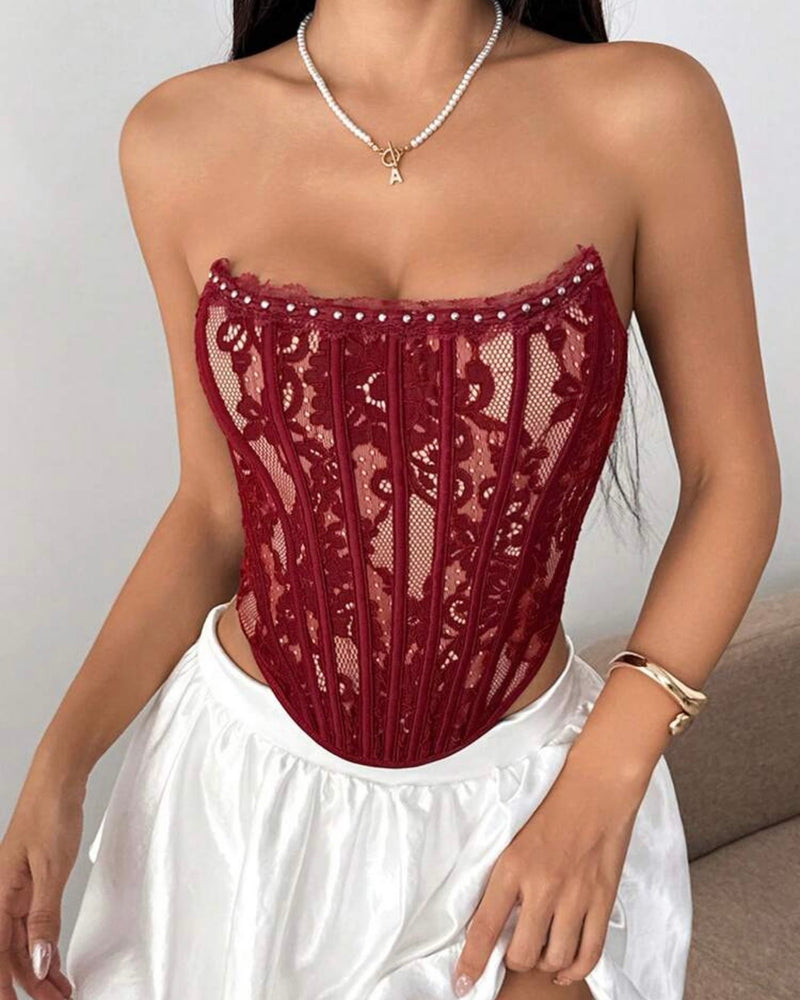 Corset rojo con encaje