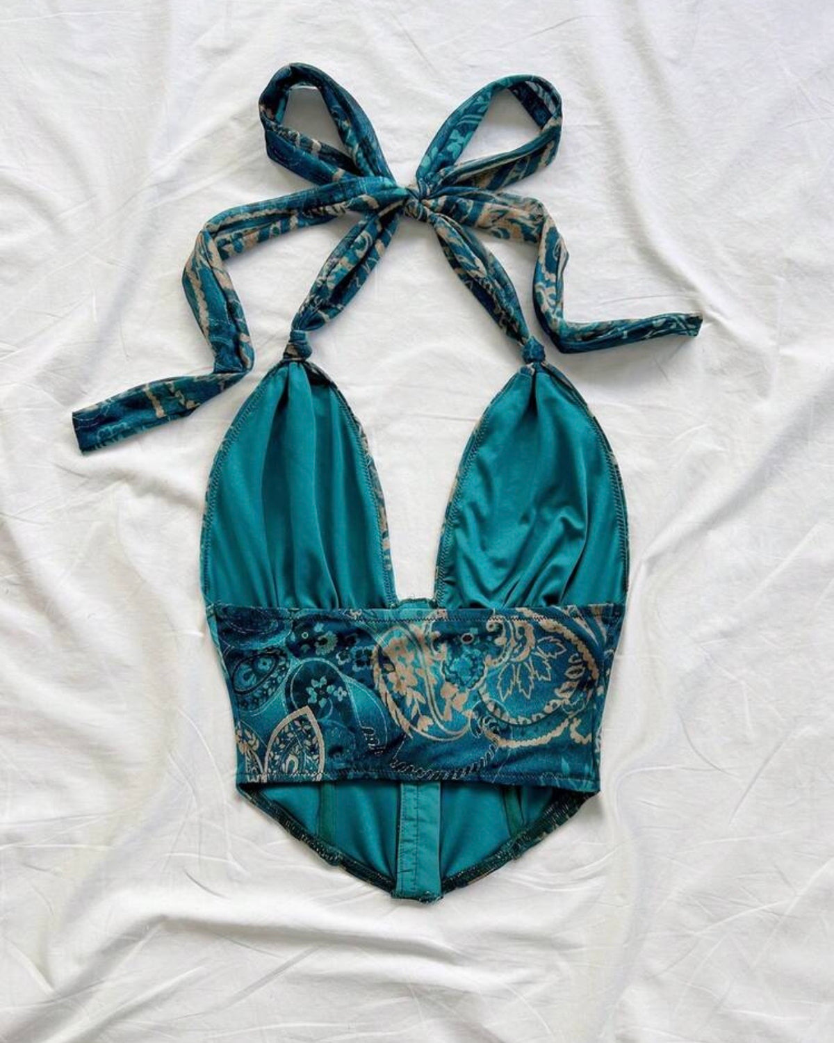 Top halter verde