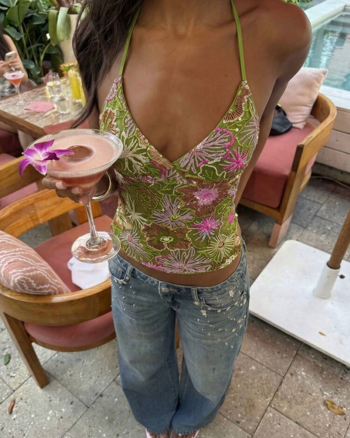 Blusa verde glamine