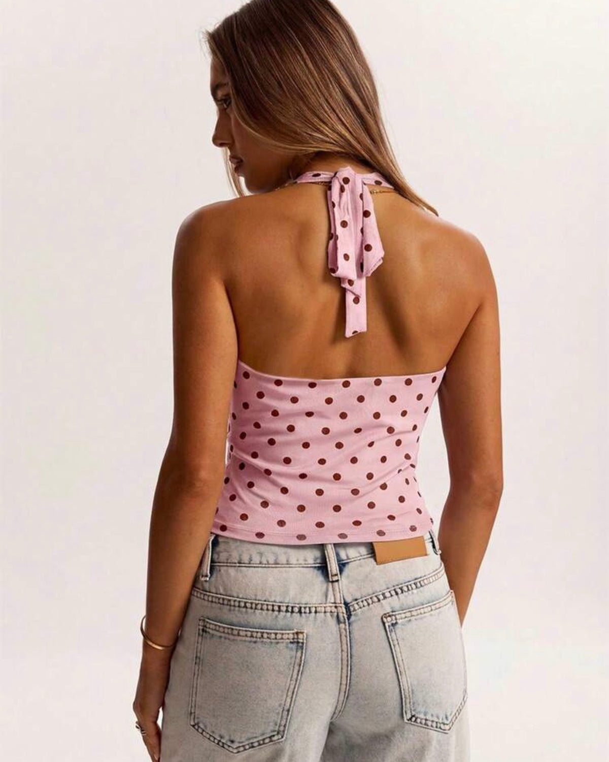 Blusa beige de puntos
