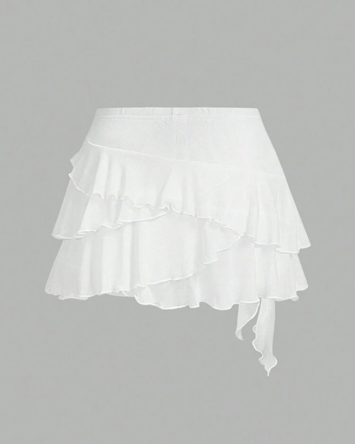 Falda de vuelos blanca