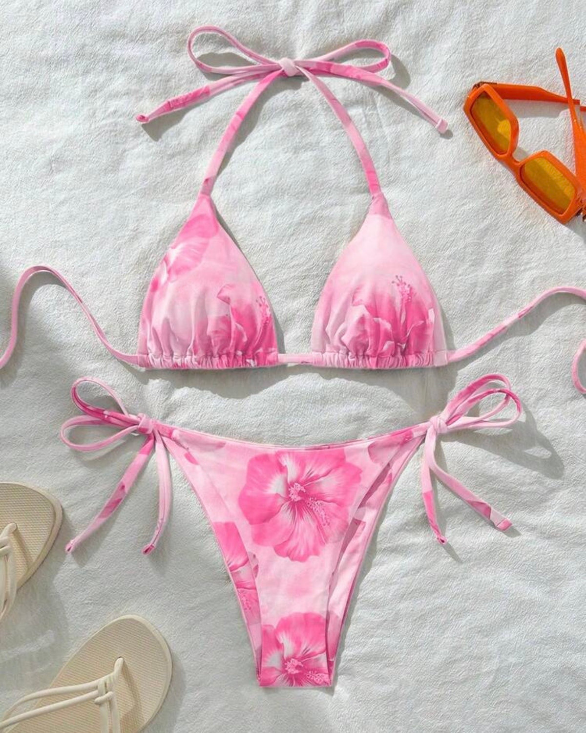 Traje de baño flores rosa