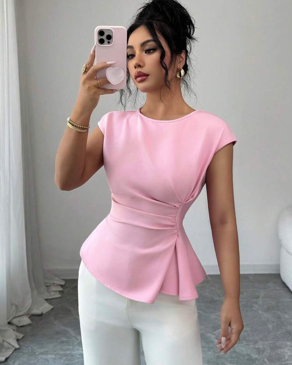 Blusa rosa elegante